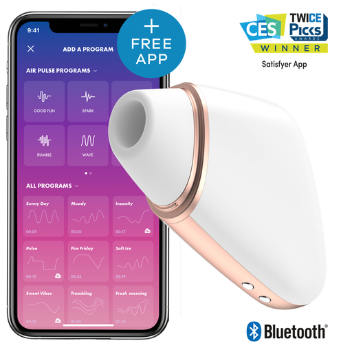 Satisfyer Love Triangle App-Controlled Air Pulse Vibrator – White