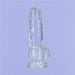 Crystal Dildo w Balls 6in Clear