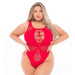 Duchess High Neck Bodysuit Red