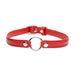 Fiery Pet Leather Choker w Silver Ring Red product image