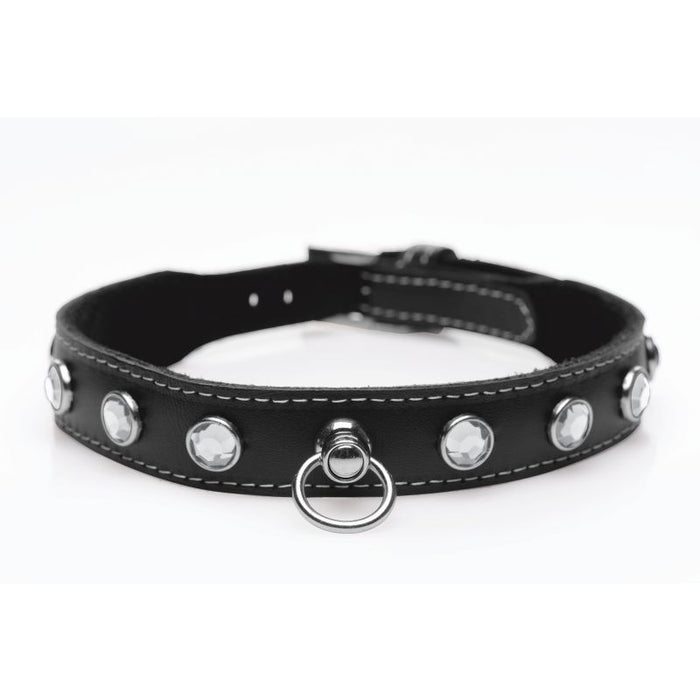 Bling Vixen Leather Choker w Clear Rhinestones product image