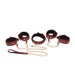 6 Pc PU Leather Bondage Set Burgundy