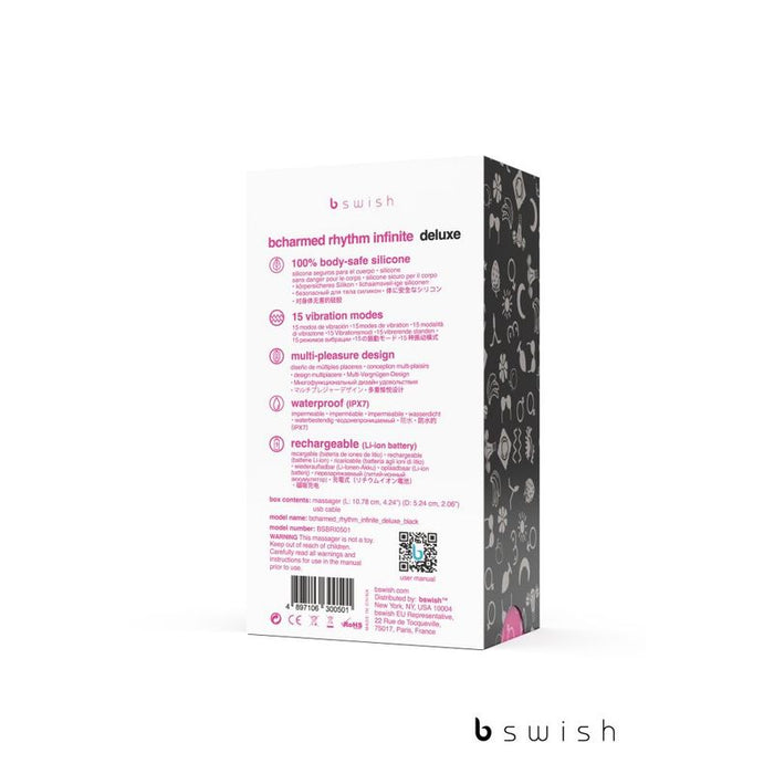 Bcharmed Rhythm Infinite Deluxe Vibrating Ring - Black