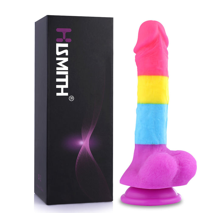 HiSmith 8.2" Rainbow Silicone Dildo product image - Love Secrets