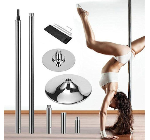 PRO S45 Adjustable Dance Pole chrome portable spinning static pole